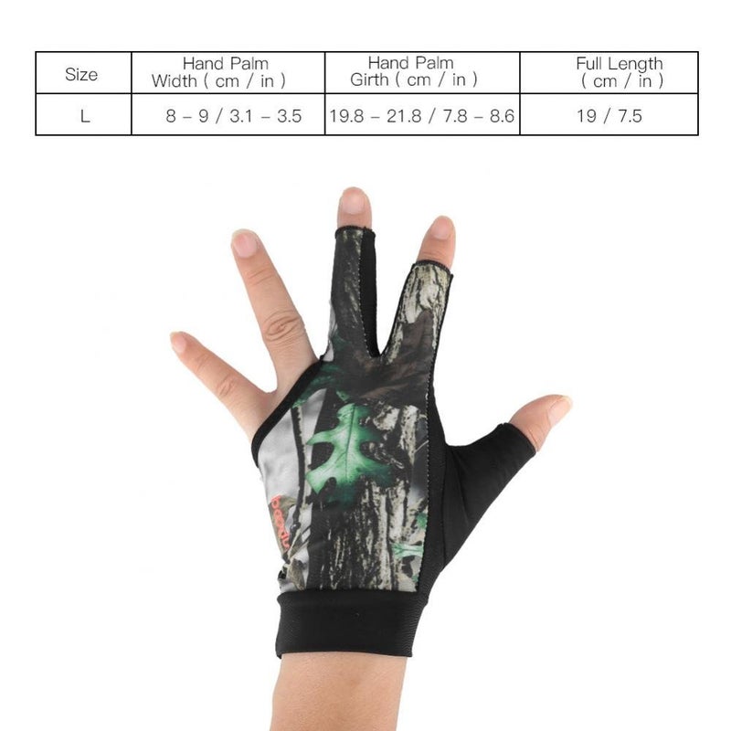 Zerone Billiards Gloves 3-Finger Snooker Pool Cue Glove Billiards Shooters Glove for Men Women(L-Camouflage) - Image 4